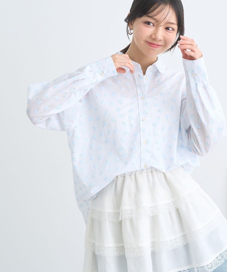 earth music&ecology「フラワーラバープリントシャツ」|シャツ・ブラウス|Off White
