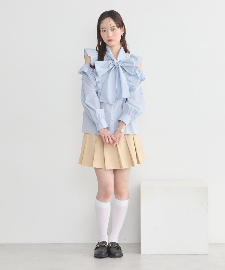 earth music&ecology「リボンラッフルブラウス」|シャツ・ブラウス|