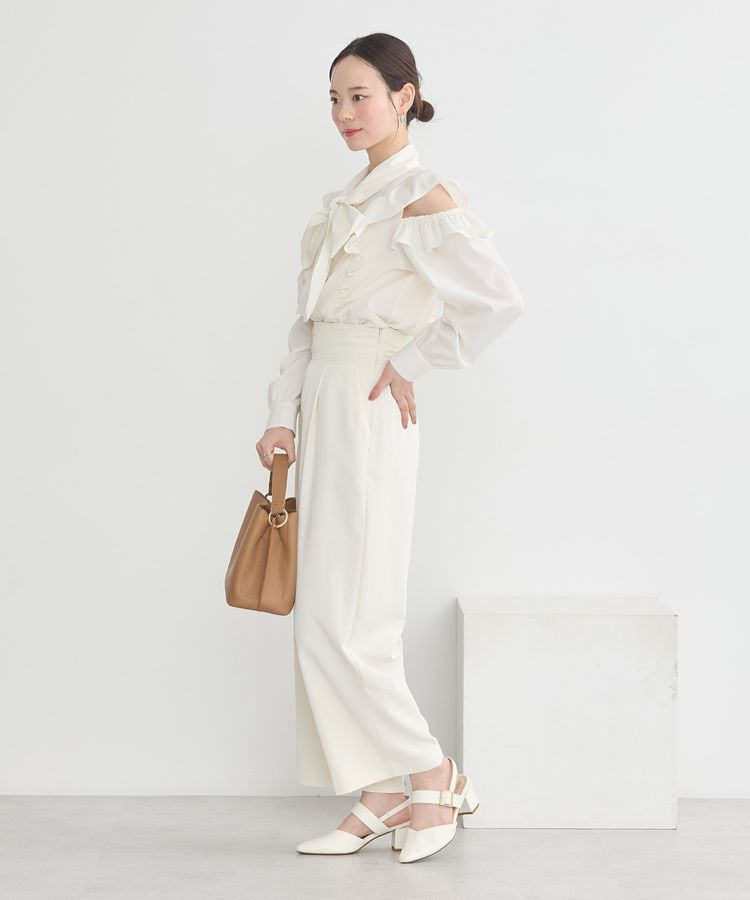 earth music&ecology「リボンラッフルブラウス」|シャツ・ブラウス|