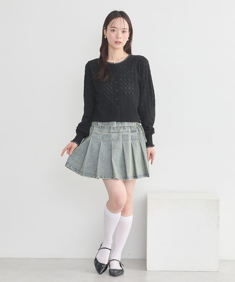 earth music&ecology「デニムプリーツスカパン」|スカート|