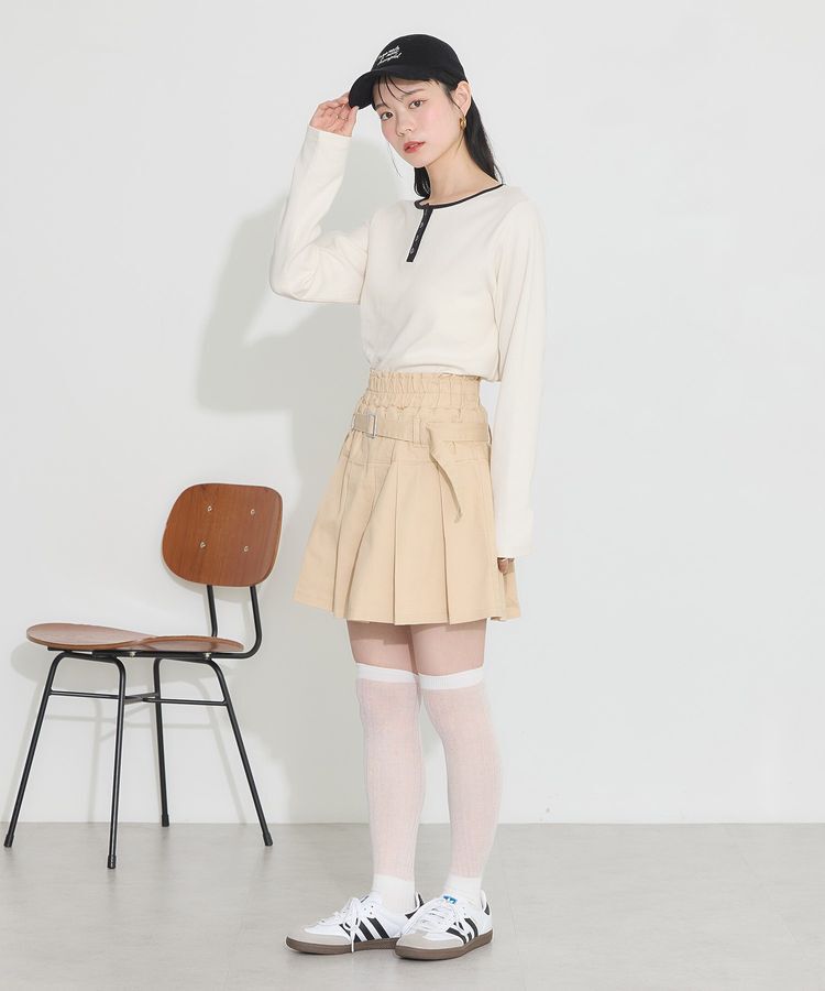 earth music&ecology「デニムプリーツスカパン」|スカート|