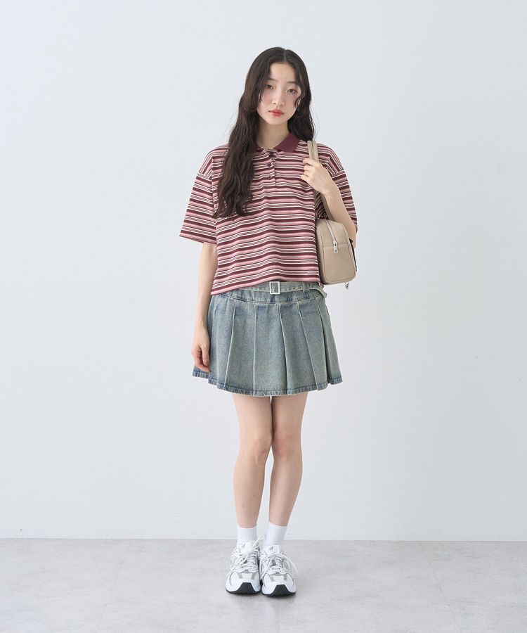 earth music&ecology「デニムプリーツスカパン」|スカート|