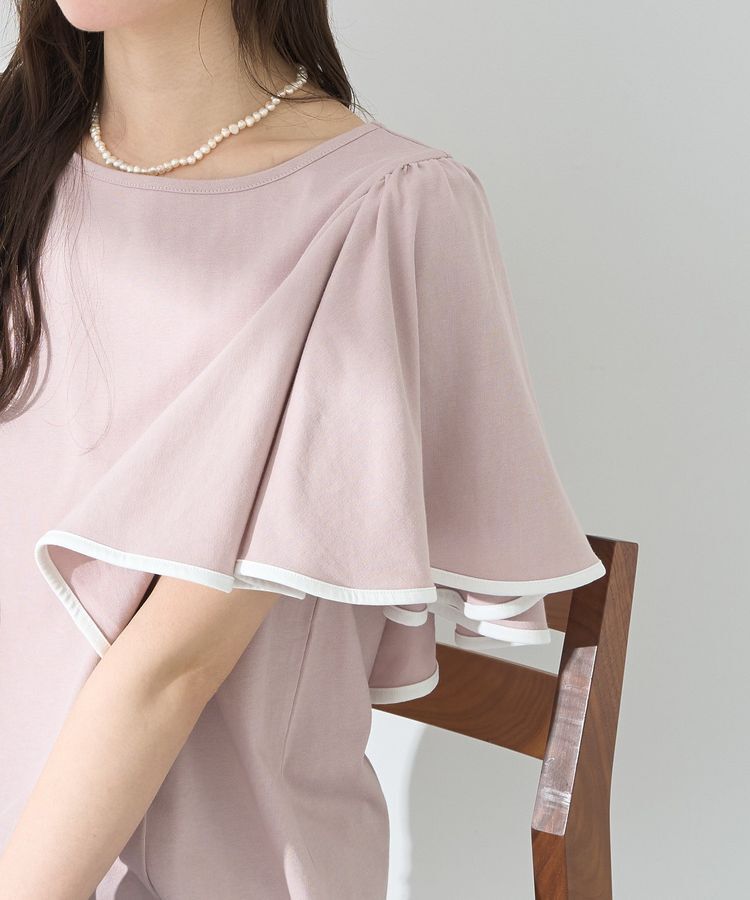 earth music&ecology「パイピングフレアスリーブカットソー」|Tシャツ・カットソー|