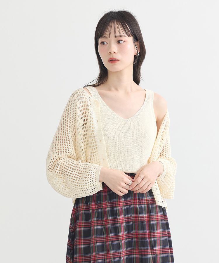 earth music&ecology「SET2点メッシュニットカーディガン＋ビスチェ」|カーディガン|