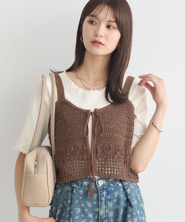 earth music&ecology「フリンジニットビスチェ」|ベスト・ジレ|