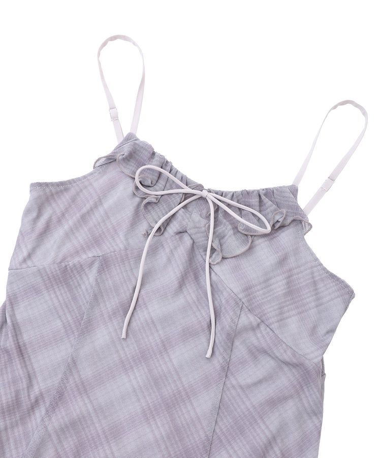 earth music&ecology「フロントリボンチェックミニキャミワンピース」|ワンピース|