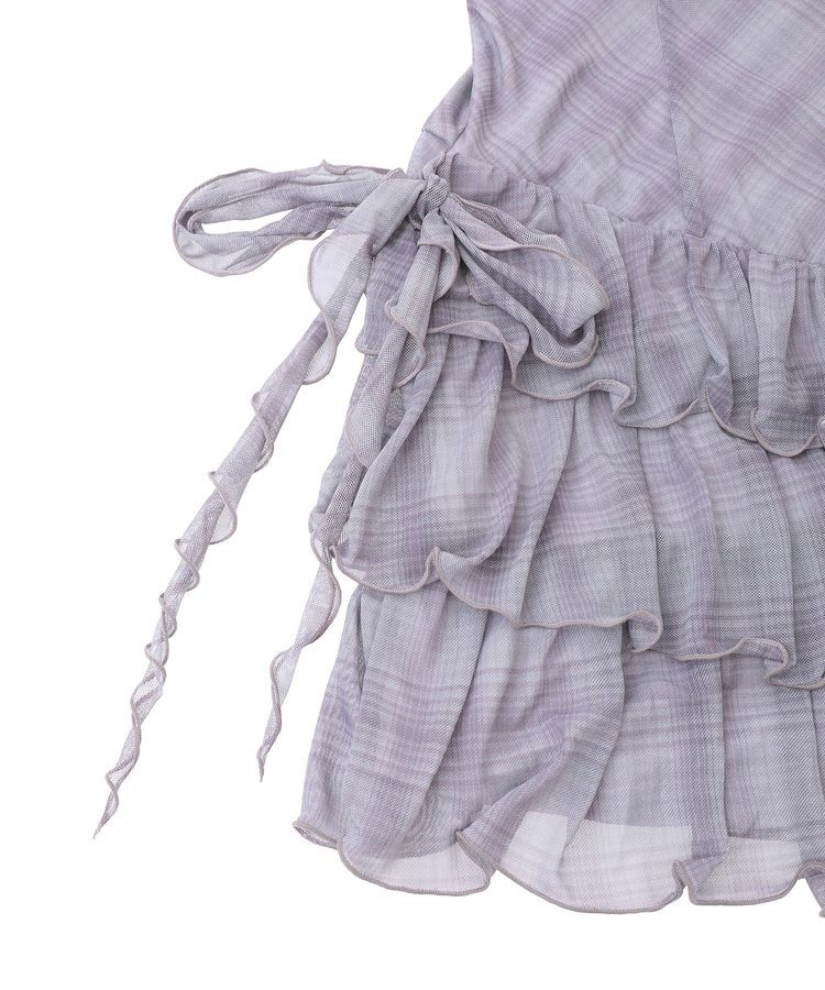 earth music&ecology「フロントリボンチェックミニキャミワンピース」|ワンピース|