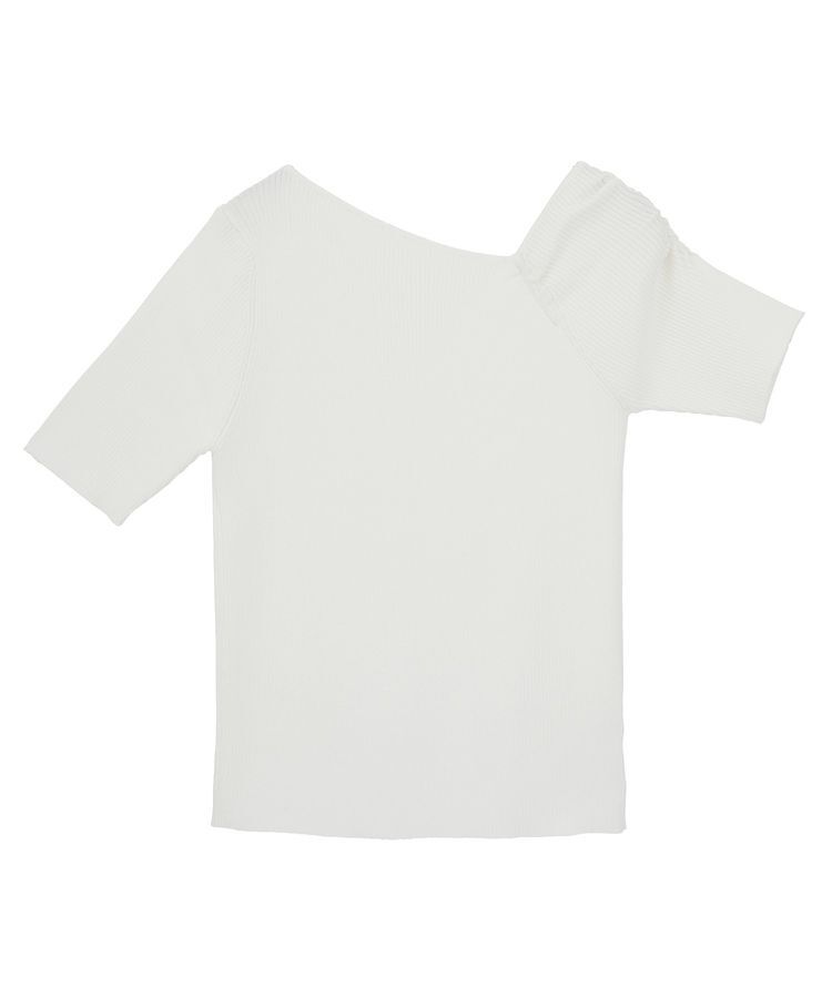 earth music&ecology「アシメネックリブニットプルオーバー」|ニット・セーター|