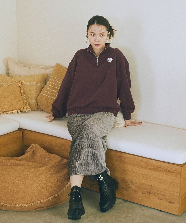 earth music&ecology「Champion&times;emaeハーフジップハートスウェット」|スウェット・ジャージ|