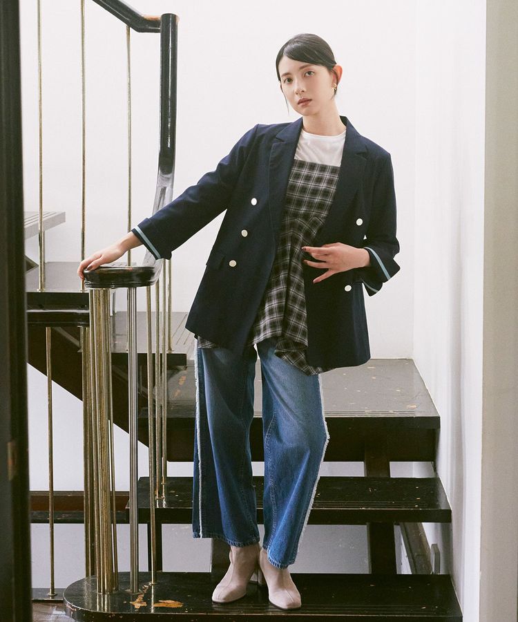 earth music&ecology「ワイドフリンジデニムパンツ」|デニム|