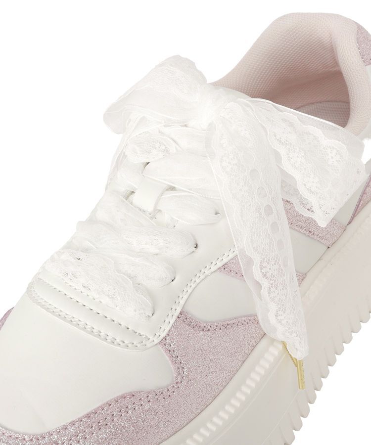Maison de FLEUR「レースリボン厚底スニーカー」|スニーカー|