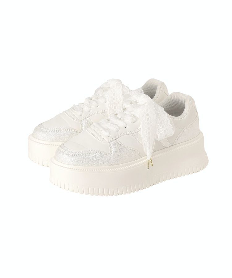 Maison de FLEUR「レースリボン厚底スニーカー」|スニーカー|