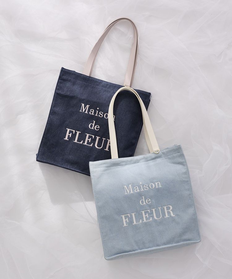 Maison de FLEUR「デニムブランドロゴスクエアトートバッグ」|トートバッグ|