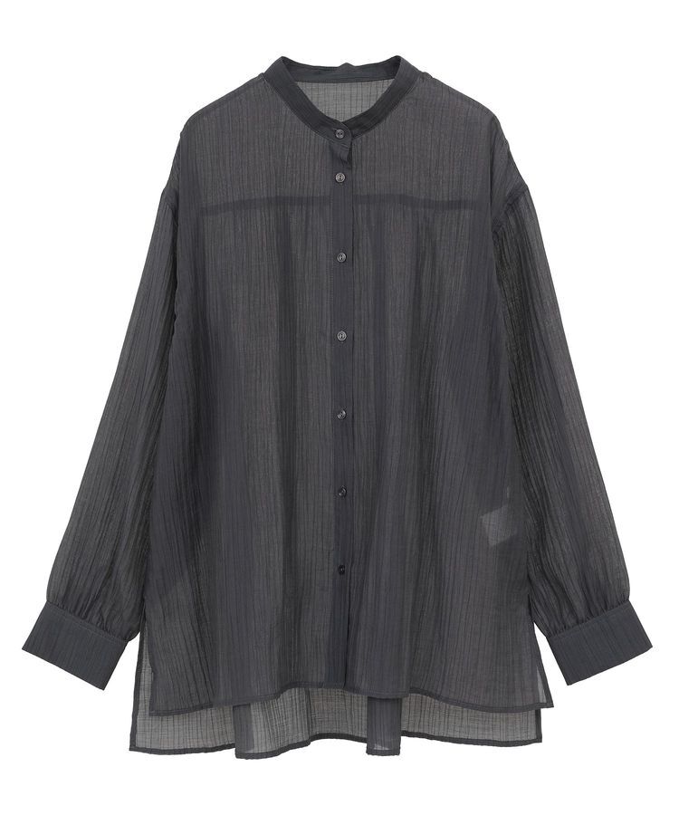 AMERICAN HOLIC「楊柳シアーバンドカラーシャツ」|シャツ・ブラウス|