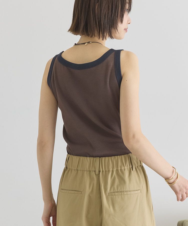 AMERICAN HOLIC「【抗菌防臭】バイカラーテレコタンクトップ」|キャミソール|