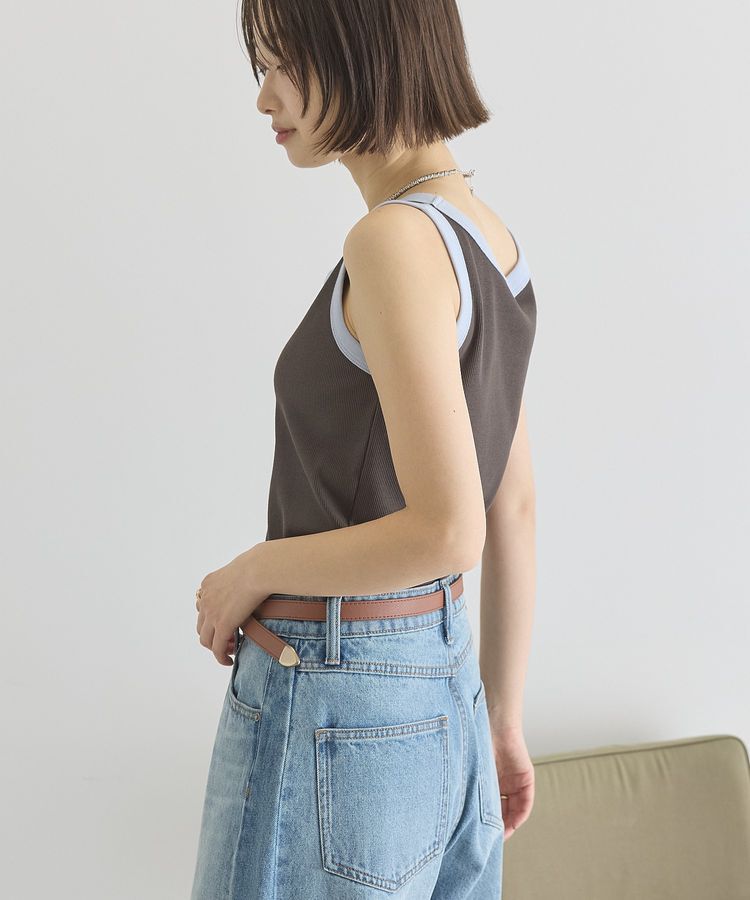 AMERICAN HOLIC「【抗菌防臭】バイカラーテレコタンクトップ」|キャミソール|