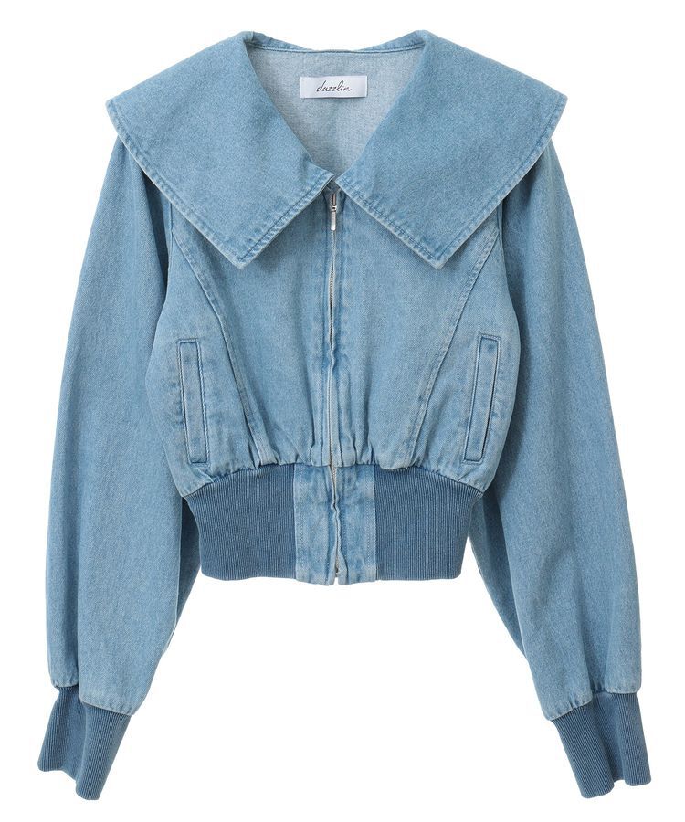 Green Parks「dazzlin 襟付きデニムショートzipブルゾン」|ブルゾン・スタジャン|