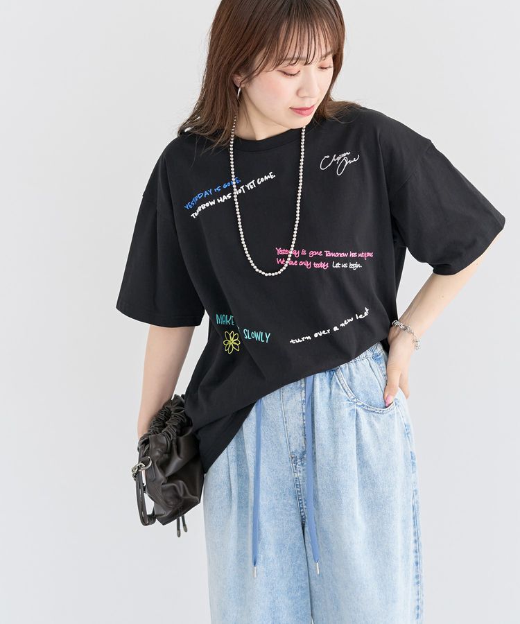 Green Parks「・ELENCARE DUE イロイロロゴptTEE」|Tシャツ・カットソー|Black