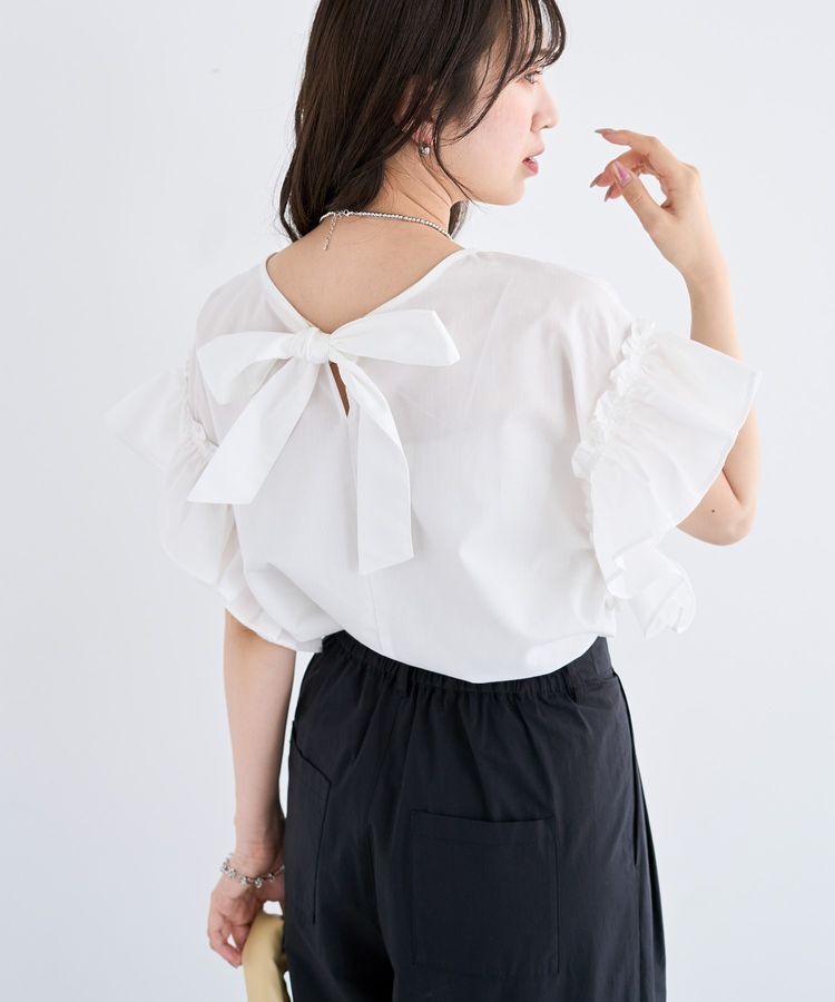 Green Parks「・ELENCARE DUE バックリボンブラウス」|シャツ・ブラウス|Off White