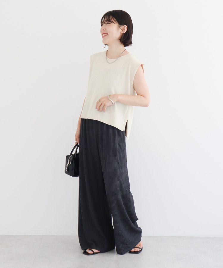 Green Parks「・Petit Fleur ノースリリネンライクニット」|ニット・セーター|