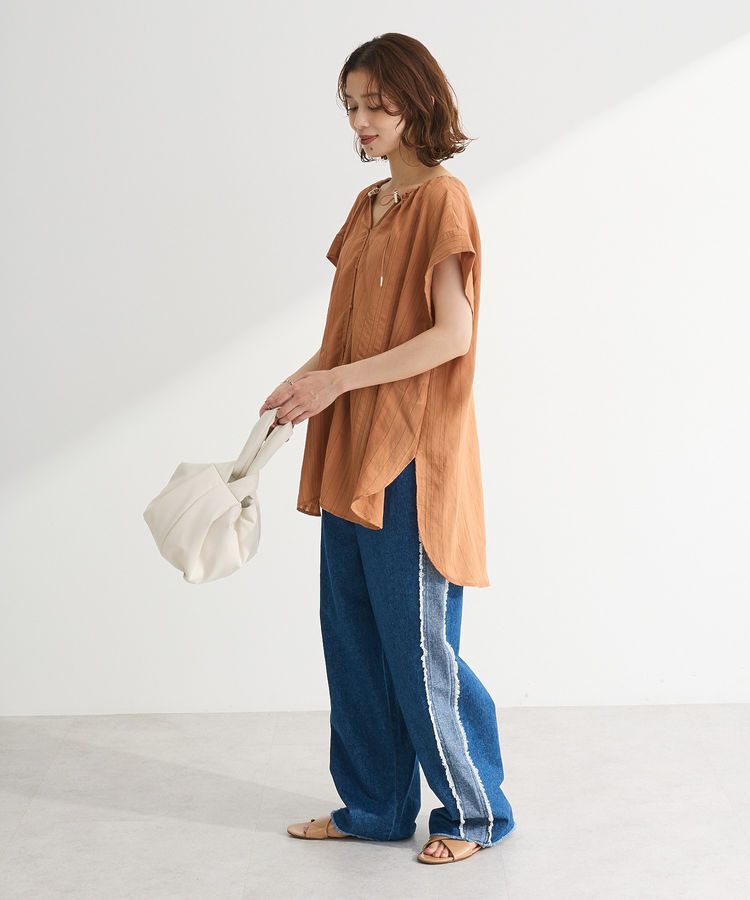 Green Parks「ドロストネックフレンチスリーブブラウス」|シャツ・ブラウス|