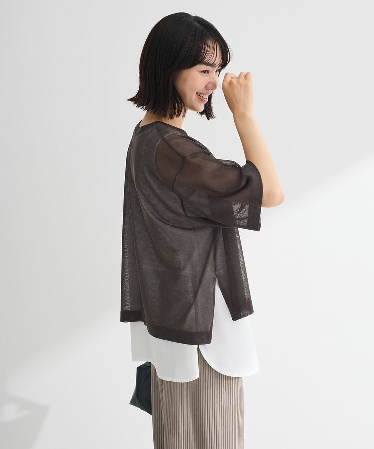 Green Parks「アソートロゴ半袖シアーニットプルオーバー」|ニット・セーター|