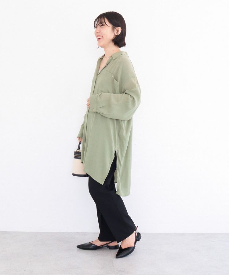 Green Parks「ターンバック長袖レーヨンチュニック」|チュニック|