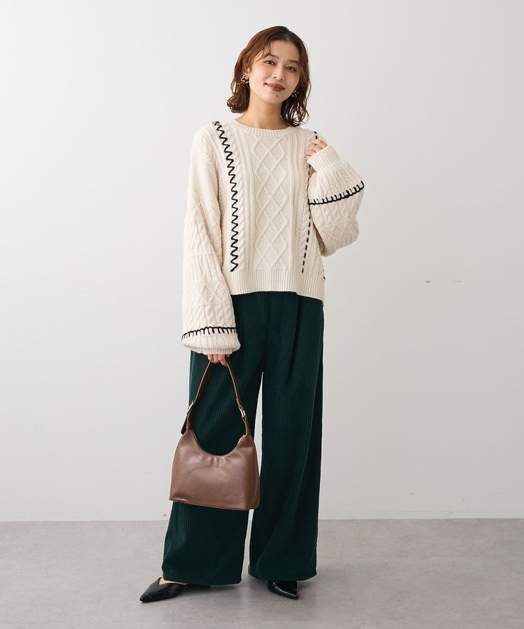 Green Parks「・ELENCARE DUE ハンドステッチケーブルニット」|ニット・セーター|