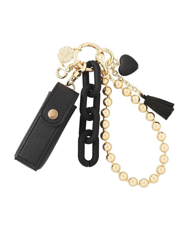 Green Parks「リップケース付きバックチャーム」|その他|Black