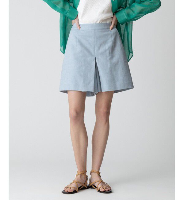 allureville「【セットアップ対応可能】リネンコンシャークスキンショートパンツ」|その他|サックス