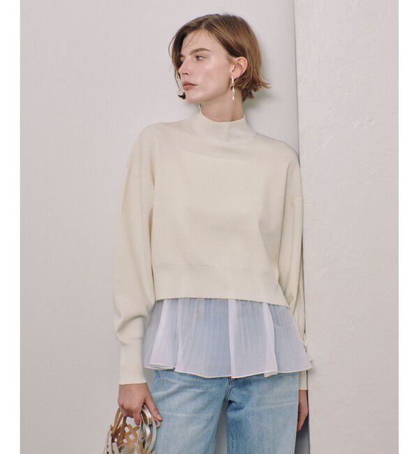 allureville「セットシアーペプラムプルオーバー」|ニット・セーター|