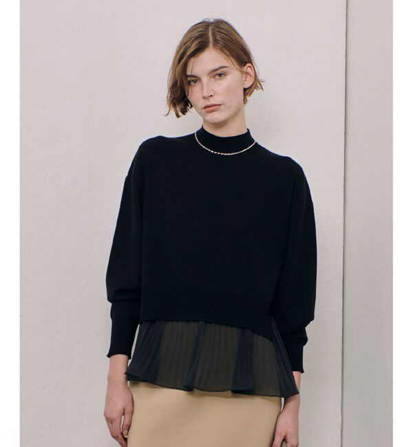 allureville「セットシアーペプラムプルオーバー」|ニット・セーター|