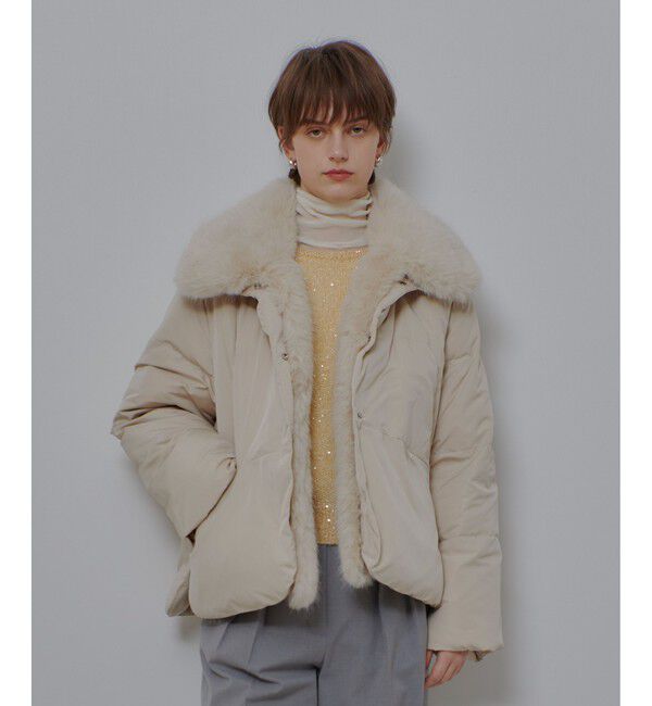 allureville「ファーカラーショートダウンコート」|ダウン|