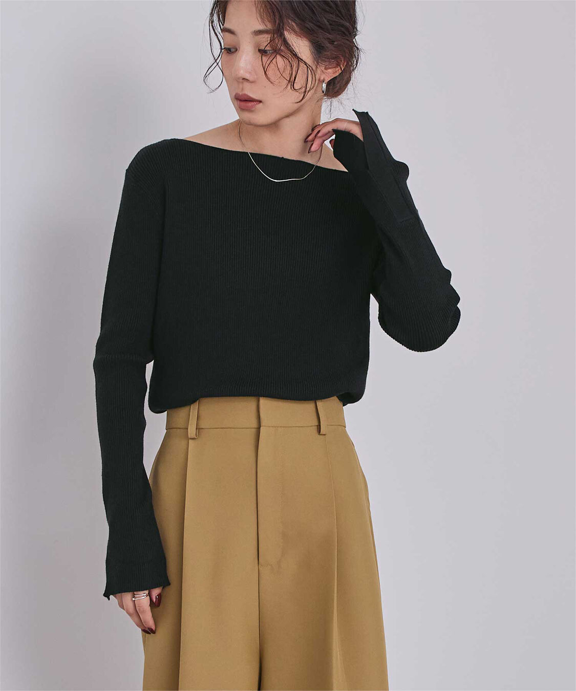 ur's「ボートネックスリットスリーブリブニット」|ニット・セーター|