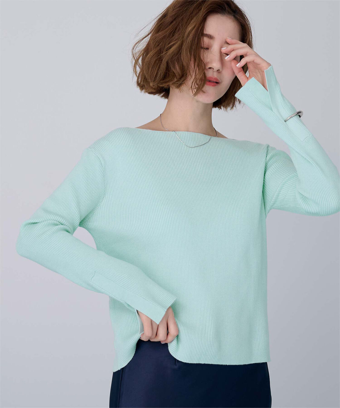 ur's「ボートネックスリットスリーブリブニット」|ニット・セーター|