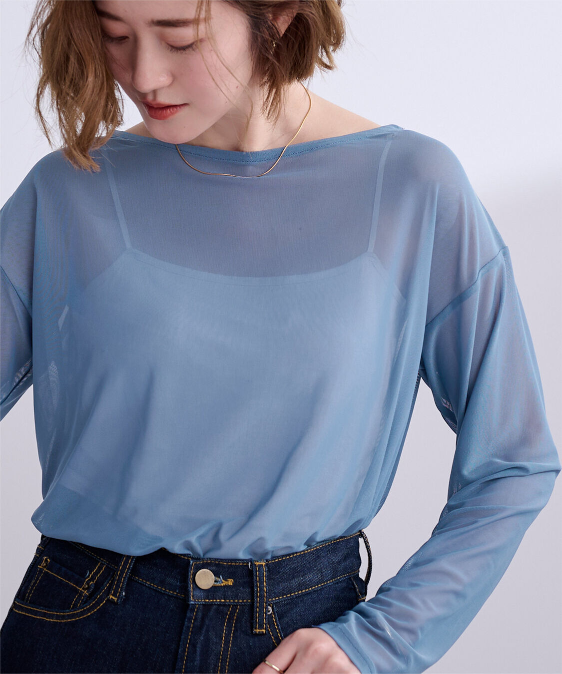 ur's「シアーボートネックプルオーバー」|Tシャツ・カットソー|