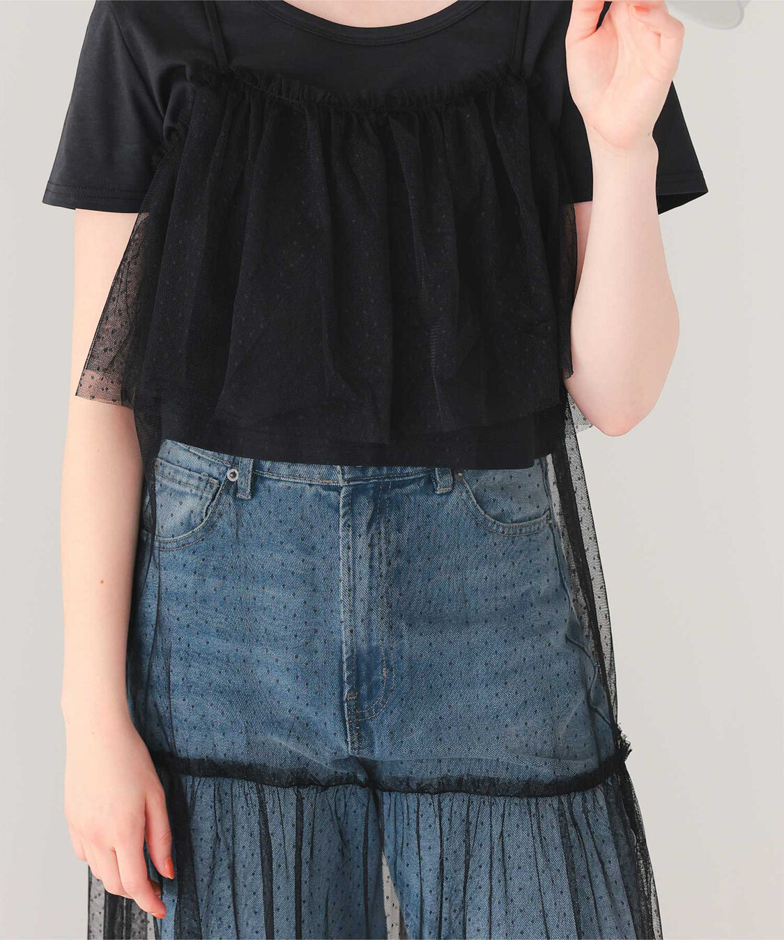 titivate「チュールフリルキャミワンピース」|ワンピース|