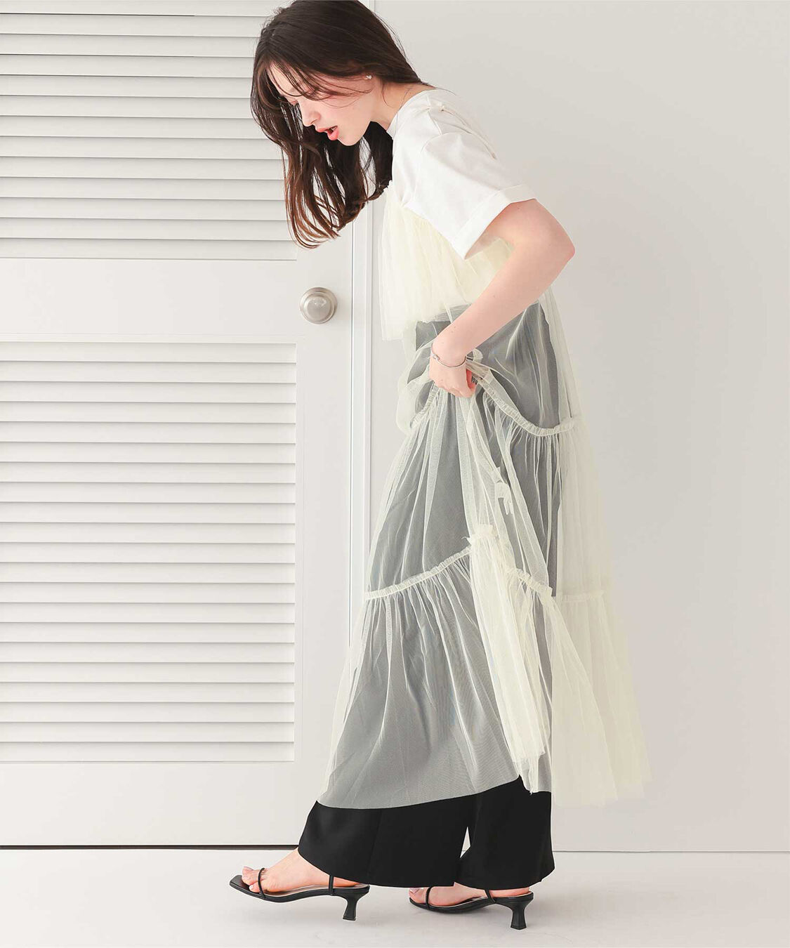 titivate「チュールフリルキャミワンピース」|ワンピース|