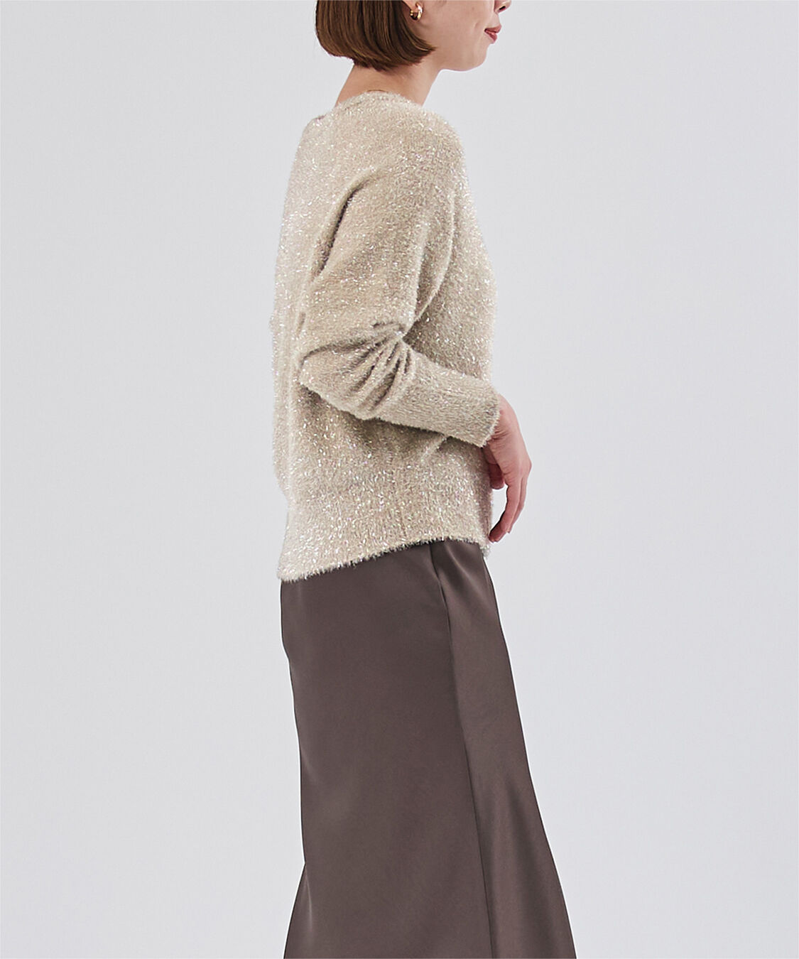 ur's「クルーネックラメカーディガン」|ニット・セーター|