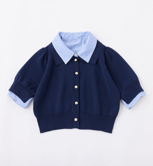  「今期トレンド/重ね襟半袖ニット」|ニット・セーター|