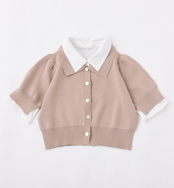  「今期トレンド/重ね襟半袖ニット」|ニット・セーター|