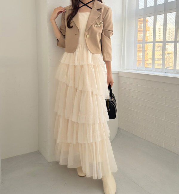  「【WEB限定リバイバル】ティアードチュールワンピース」|ワンピース|