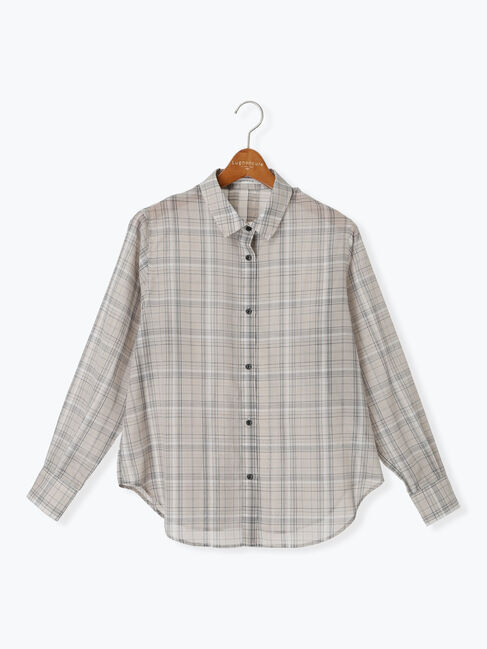 Lugnoncure「シアーチェックシャツ《2025spring catalog item》」|シャツ・ブラウス|