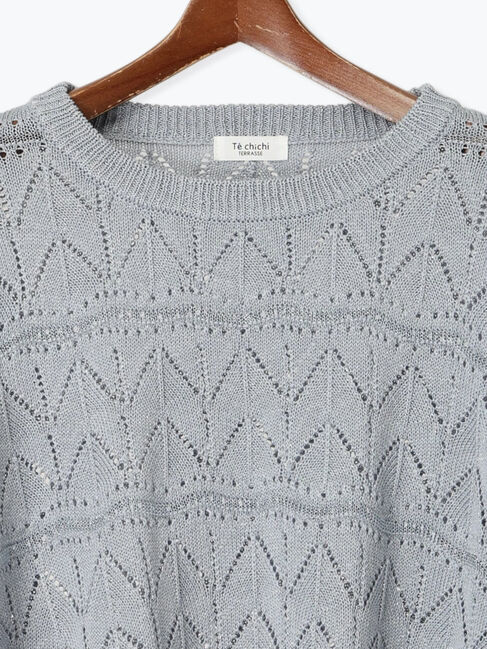 Te chichi TERRASSE「ラメ混なみなみメッシュニット」|ニット・セーター|