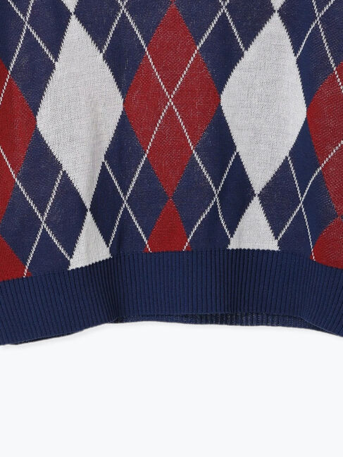 Te chichi TERRASSE「アーガイル開襟ニット」|ニット・セーター|