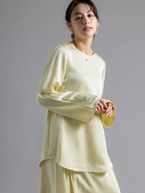 Te chichi「【Atelier Bonheur】サテンバックボタンブラウス(セットアップ可)《2025winter catalog item》」|シャツ・ブラウス|