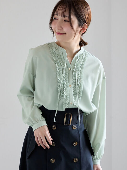 Te chichi「フロントフリルキーネックブラウス」|シャツ・ブラウス|