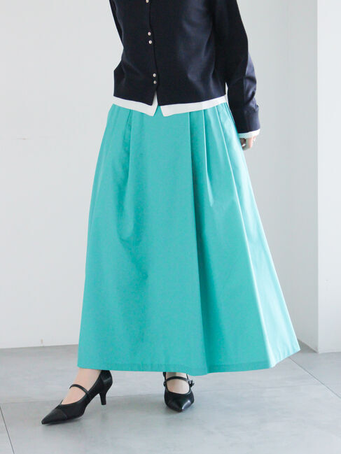 Te chichi「タイプライタータックフレアスカート」|スカート|グリーン