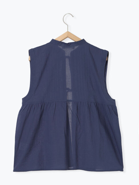 Samansa Mos2 blue「【Made in India】リボンベスト」|シャツ・ブラウス|