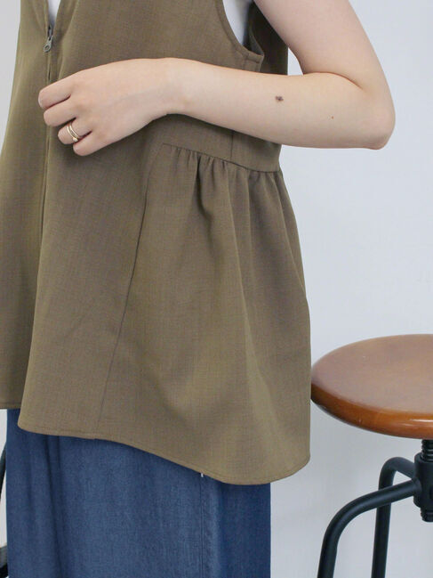 Samansa Mos2 blue「ジップベスト」|シャツ・ブラウス|